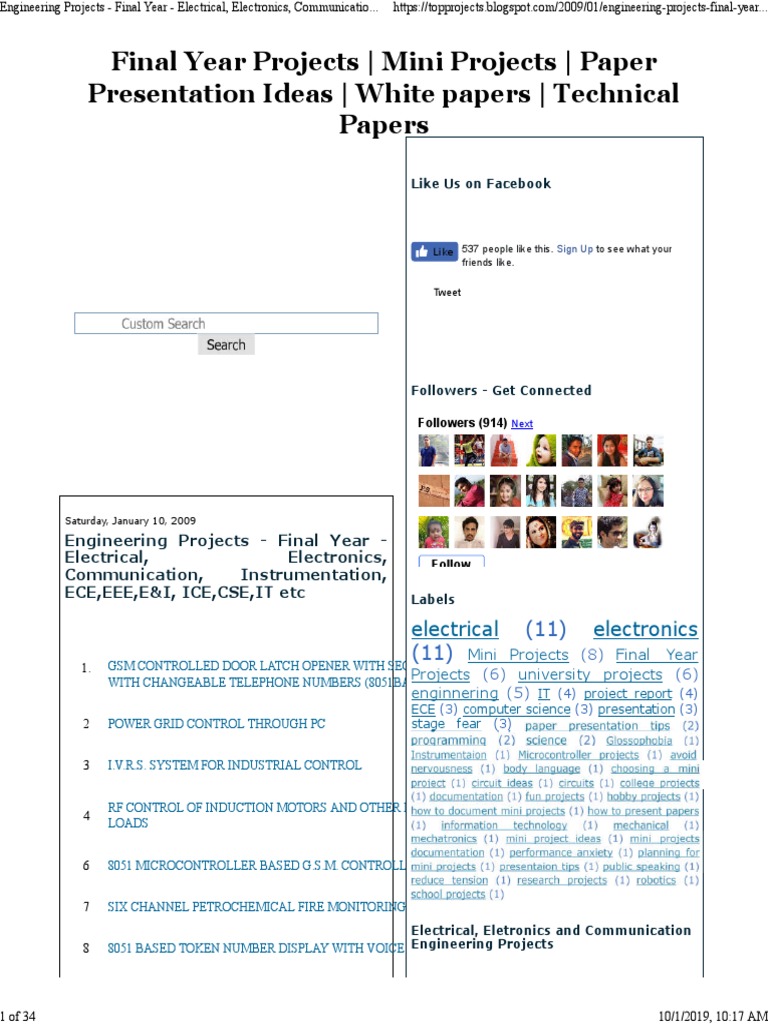 Engineering Projects Final Year | PDF | Electrical Engineering | Radio