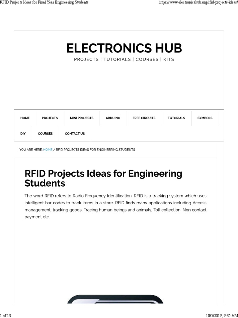 RFID Project Ideas for Students | PDF