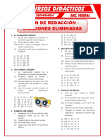 Ejercicios de Plan de Redaccion y Oraciones Eliminadas para Cuarto de Secundaria