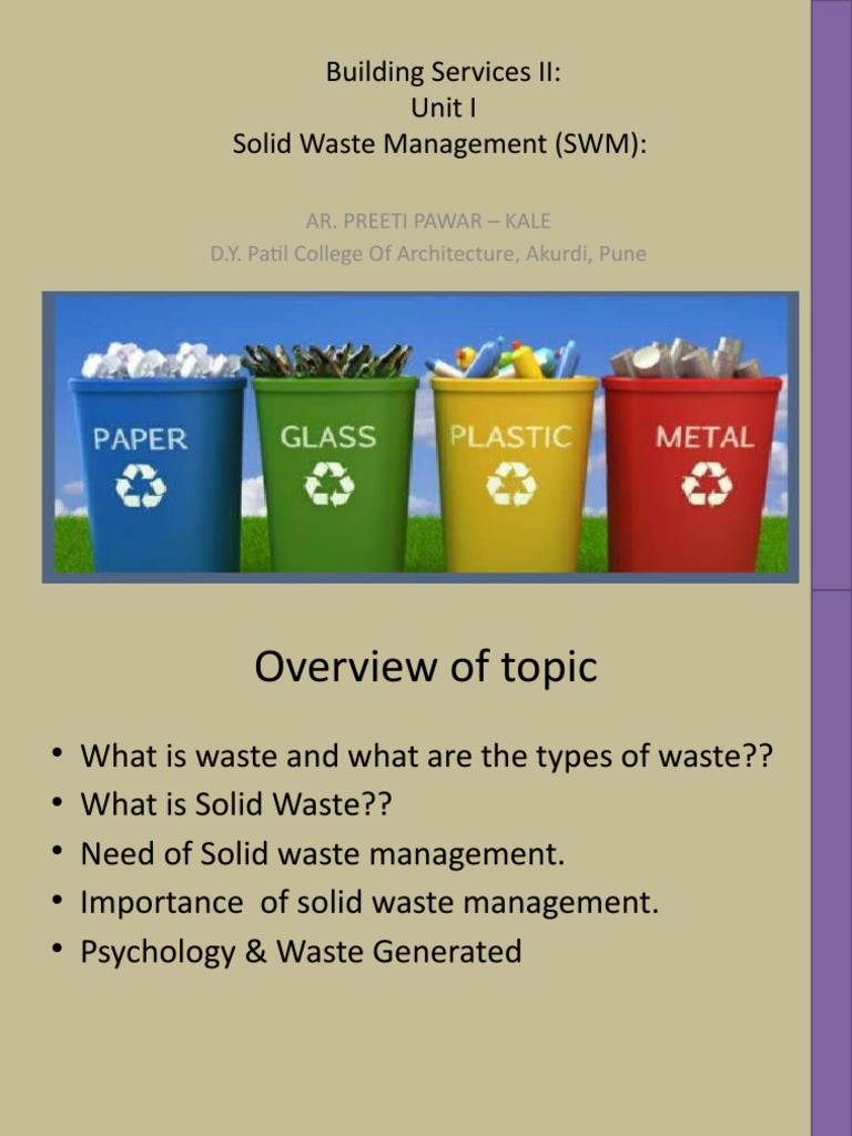 Overview of Solid Waste Management | PDF | Waste Management | Municipal ...
