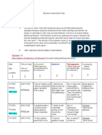 ED 375 Behavior Intervention Plan Sample