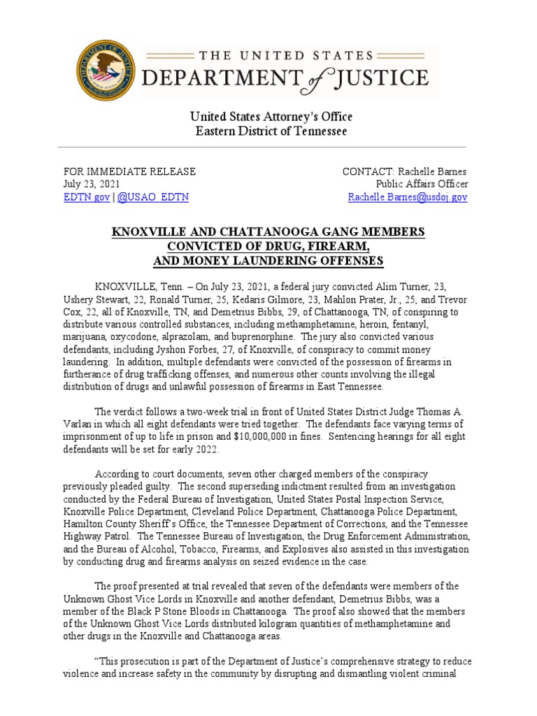 Knoxville Gang Members Convicted of Drug Crimes | PDF | Prosecutor ...