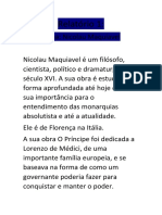 Relatório 1 - Nicolau Maquiavel