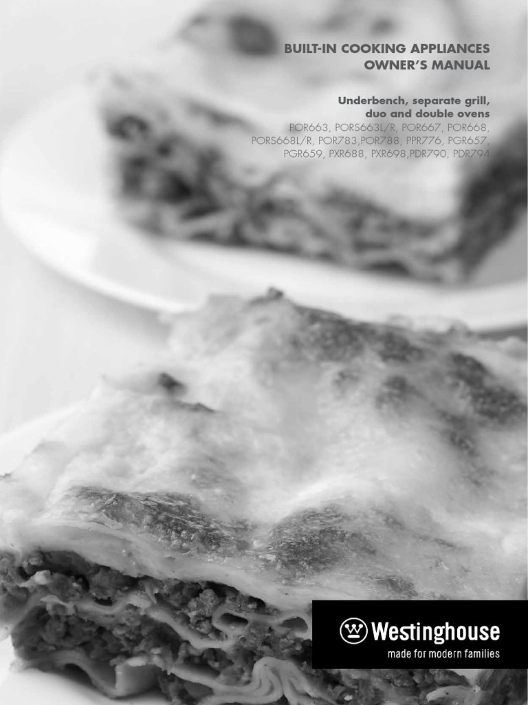 Westinghouse Oven Manual Download Free PDF Grilling Baking