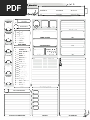 Charactersheet Ravenloft Pdf Role Playing Entertainment