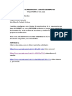 Actividad Proyecto de Prevencion y Atención de Desastres Emmanuel Arcila Perez 8°c