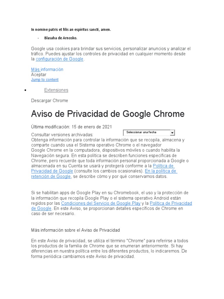Google Chrome No Puede Determinar Ni Establecer El Navegador Predeterminado Google Chrome Privacity | PDF | Cookie HTTP | Privacidad en internet