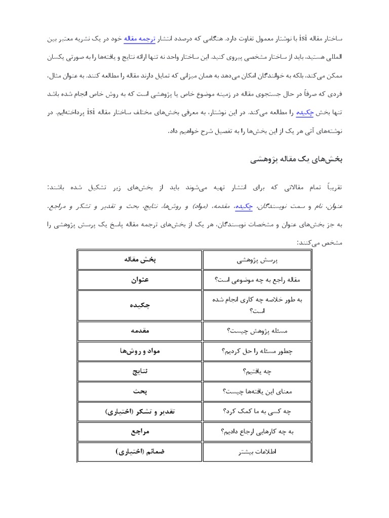 ساختار مقاله | PDF