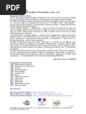 01 patrick bruel pdf divertissement general personnes