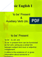 Basic English I: To Be' Present & Auxiliary Verb (Do, Does)