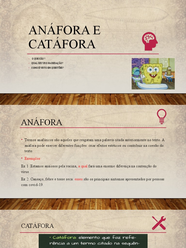 Anáfora e catáfora: conceitos e aplicações na redação | PDF | Pronome ...
