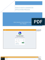 Hazardous Waste Generator Application Process: Online Hazardous Waste Manifest System User's Manual