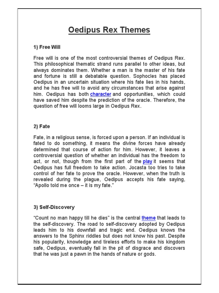 Oedipus Rex Themes PDF