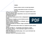 Cronologia Do Uso Dos Metais - o Trabalho Do Ferro