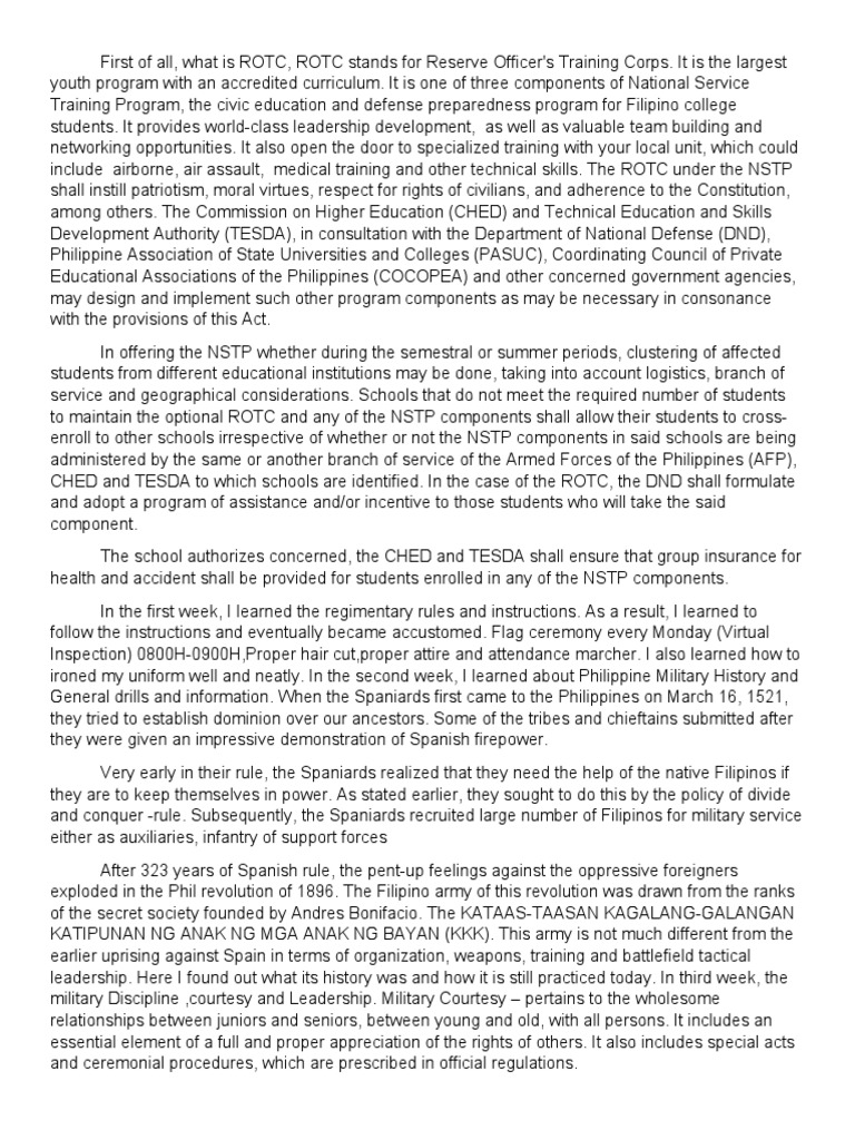 Understanding ROTC: Leadership & Discipline | PDF | Reserve Officers ...