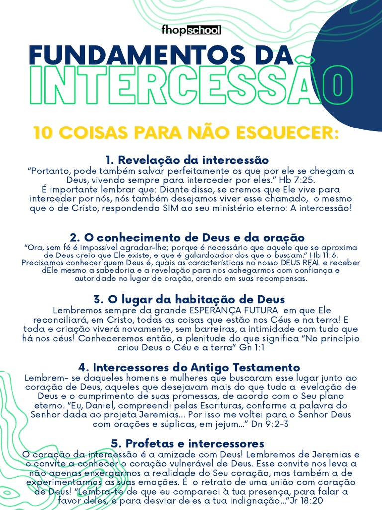 FUNDAMENTOS DA INTERCESSÃO Resumo | PDF | Oração | Jesus