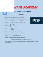 Sonawane Academy: First Semester Exam