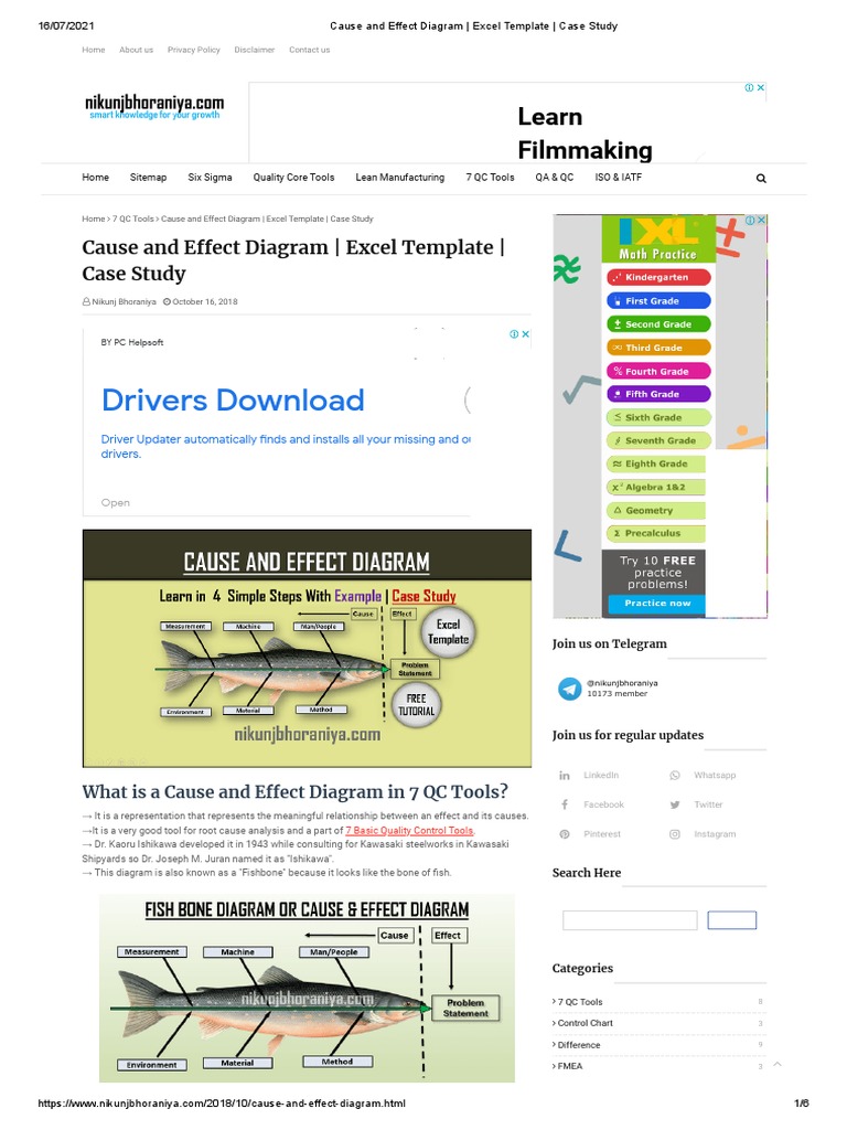 Excel Cause and Effect Diagram Template | PDF | Six Sigma | Causality