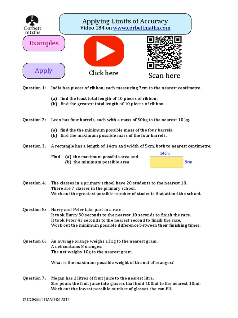 Chapter 2 Accuracy Ws 12 | PDF | Significant Figures | Area
