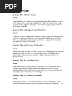 Database Design: Answer