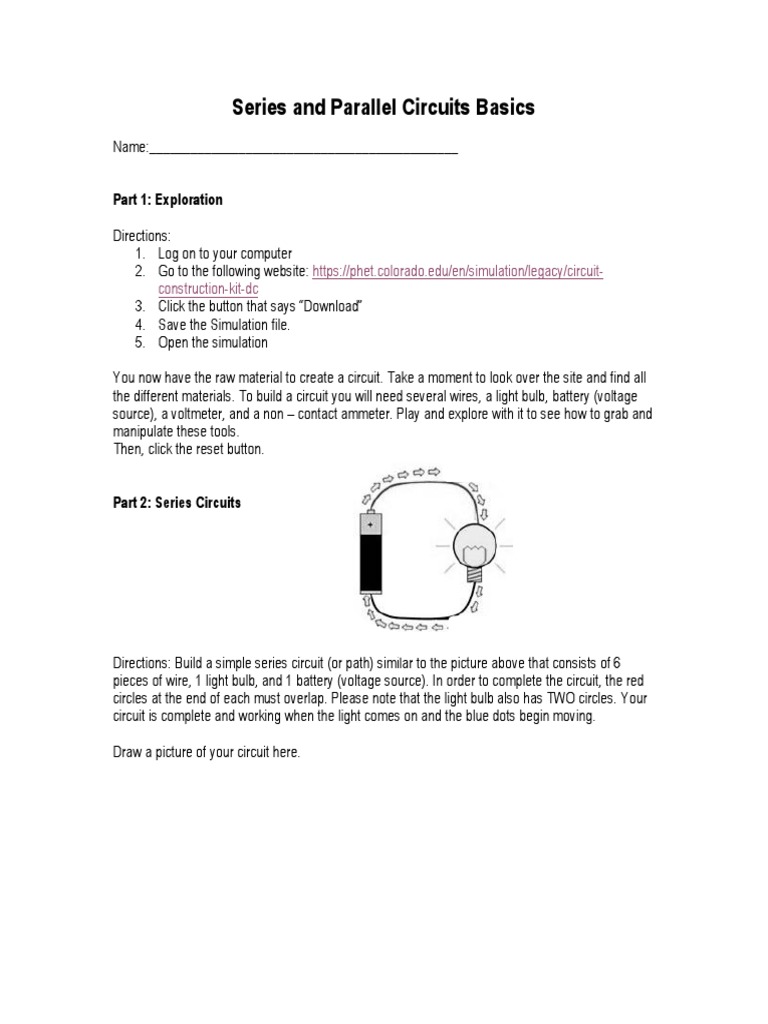 Series and Parallel Circuits Lab Guide | PDF | Series And Parallel ...