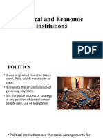 Political and Economic Institutions: Governance, Markets and Non-Market Forces