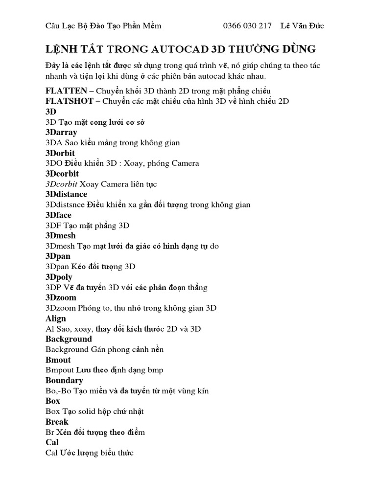 II. Các công cụ cơ bản để xoay đối tượng trong CAD 3D