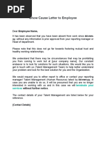 Show Cause Letter Template