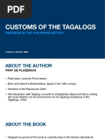 Customs of The Tagalogs: Readings in The Philippine History