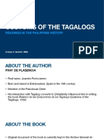 Customs of The Tagalogs: Readings in The Philippine History
