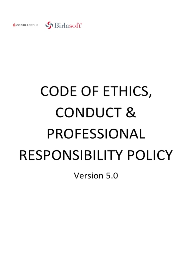 Birlasoft Policy On Code of Conduct and Ethics Ver 5.0 | PDF ...