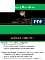 Managing Operations: Drchvvsnvprasad Assistant Professor in Management Bits Pilani, K K Birla Goa Campus