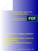 Comparison of Safety & Health - Common Health Problems in Construction