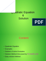 Quadratic Equation & Solution