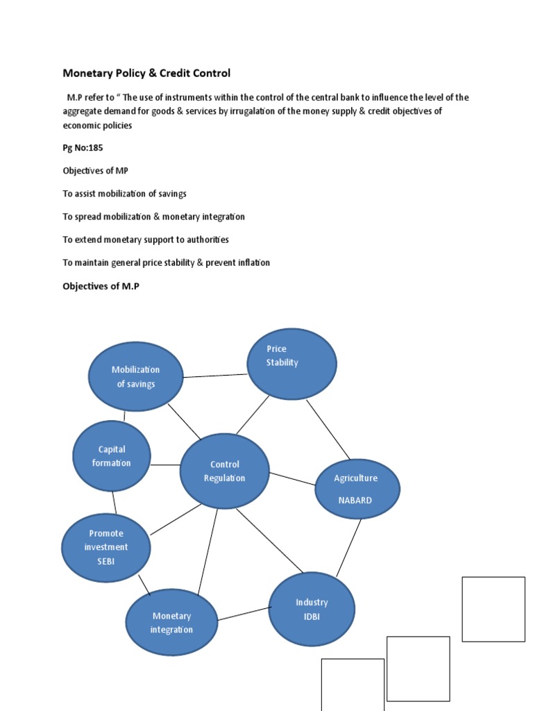 Monetary Policy and Credit Control Overview | PDF | Reserve Bank Of ...