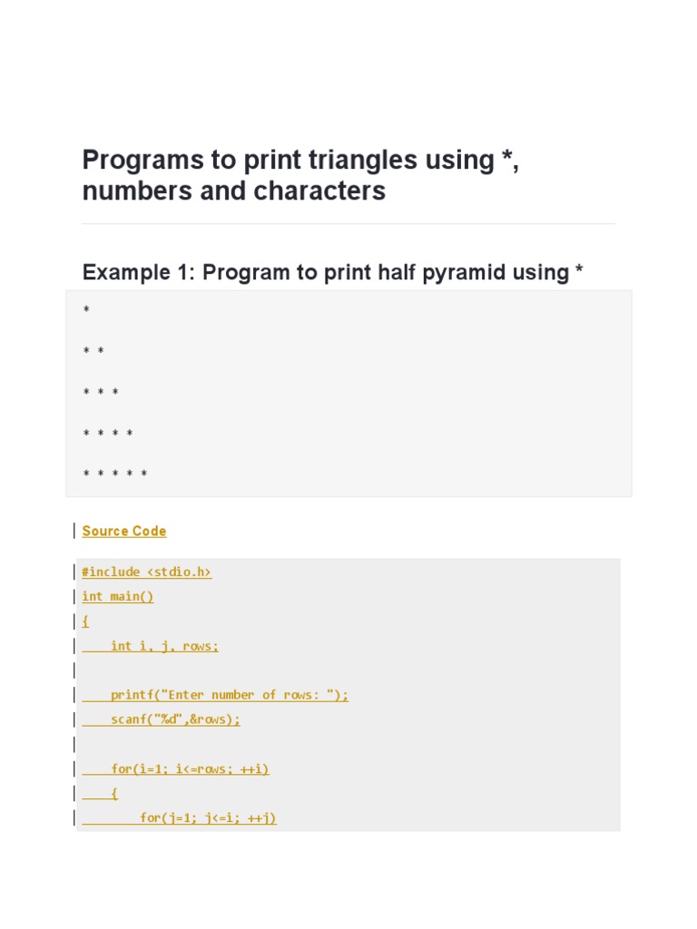 Basic Programming Examples | PDF | Control Flow | Computer Programming