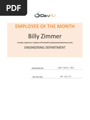 Employee of the Month