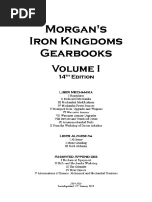 Morgans Iron Kingdoms Gearbooks Volume 1 14th Edition 2019-01-22