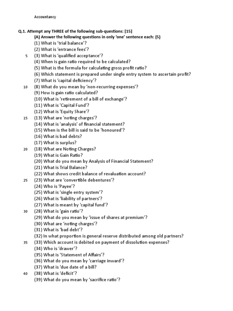 Key Questions in Accountancy Concepts | PDF | Debits And Credits ...