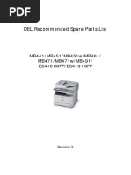 OEL Recommended Spare Parts List: MB441/MB451/MB451w/MB461/ MB471/MB471w/MB491/ ES4161MFP/ES4191MFP