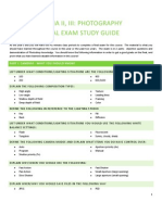 Media Ii, Iii: Photography Final Exam Study Guide: Part I: Cameras - What You Should Know!