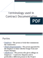 Terminology Used in Contract Documentation