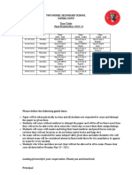 Fwo Model Secondary School Damba Goth: Time Table Final Examination 2020-21