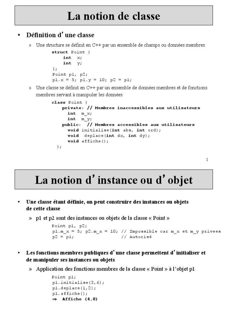 Comprendre les classes en C++ | PDF | Constructeur (programmation ...