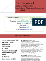 BME Lecture Week:1: Faculty of Engineering Department of Electrical and Electronic Engineering (AIUB)