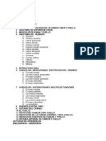 Inducción A La Anatomía, Fisiología, Histología, de Cabeza Cara y Cuello.