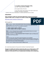 Instructions For Academic Analysis Paragraph - COM 101 - Summer2021