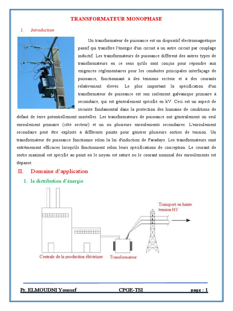 4.transfo Monoph PDF Transformateur électrique Champ magnétique — free download