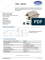 Single Phase EMI Filter - MF420: Data Sheet