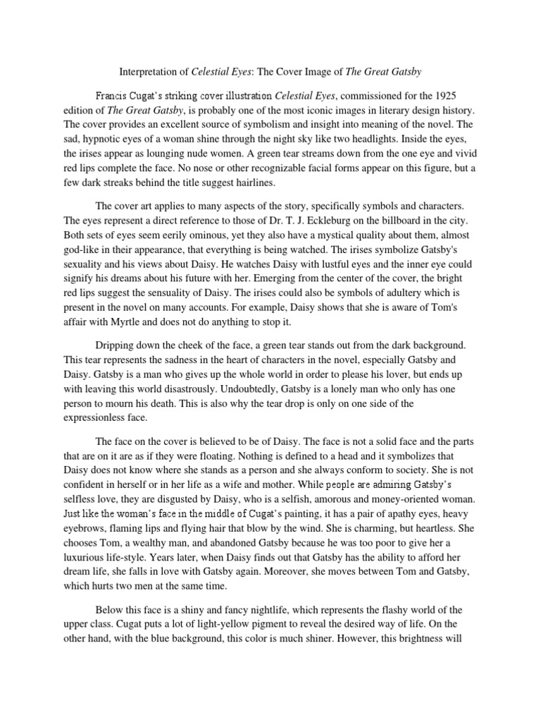 Interpretation of Celestial Eyes PDF The Great Gatsby